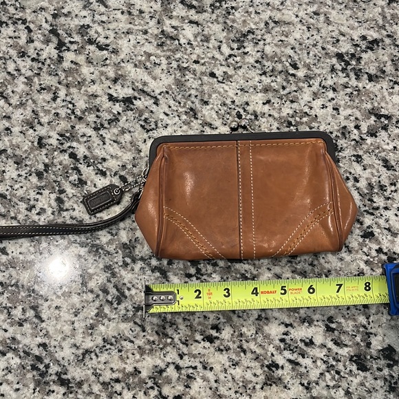 Coach Two-tone Leather Wristlet - Picture 4 of 4